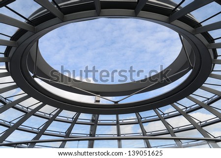 The dome (cupola) of the Reichstag Parliament Building in Berlin, Germany.