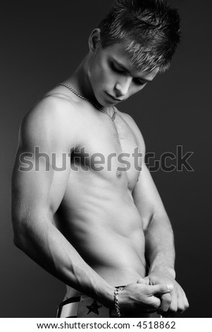 Handsome young man with athletic body