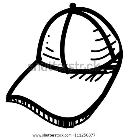 Baseball Cap Isolated On White. Hand Drawing Sketch Vector Illustration ...