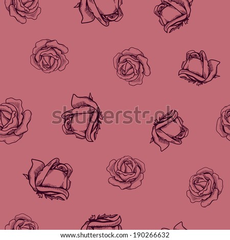 Seamless roses flowers pattern. Nature background concept. Sketch element for nature spring design.
