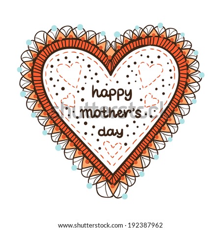 Frame with text for Mother's day. Isolated sketch vector element for holiday design.