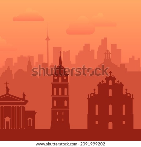 Vilnius, Lithuania famous city background. 