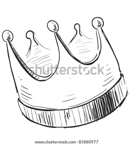 Simple Crown Icon. Hand Drawing Cartoon Sketch Illustration In Childish ...