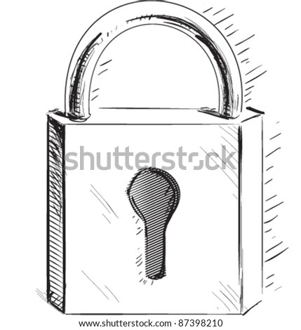 Sketch Door Lock Icon Stock Vector Illustration 87398210 : Shutterstock