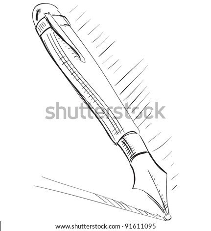 Ink Pen Cartoon Vector Illustration - 91611095 : Shutterstock