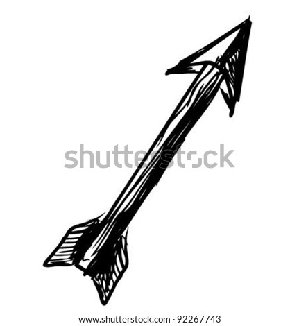 Wooden arrow sketch vector illustration