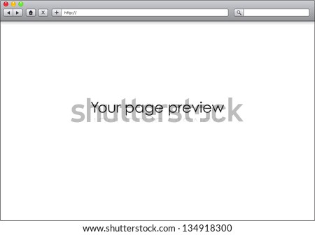 Blank window of internet browser, template illustration