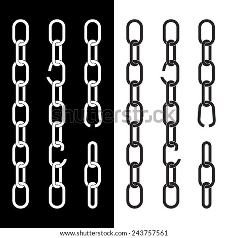 Set Of Chains, Silhouette Stock Vector Illustration 243757561 ...