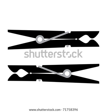 black clothes pegs - illustration