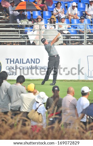 CHONBURI - DECEMBER 14 : D.A. Points in aciton during Thailand Golf Championship 2013 at Amata Spring Country Club on December 14, 2013 in Chonburi, Thailand.