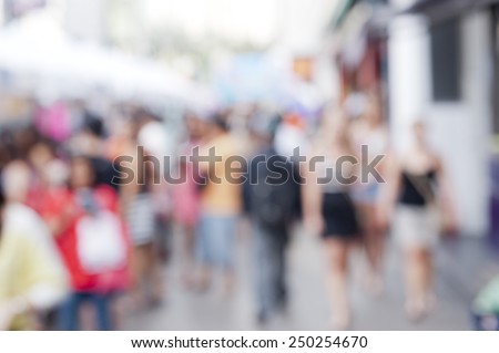 busy city pedestrian people crowd on street road abstract with blurred background.
