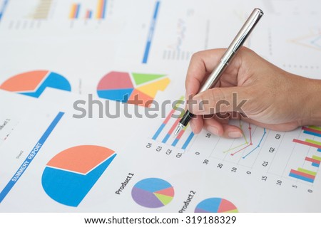 Business finance, tax, accounting, statistics and analytic research concept