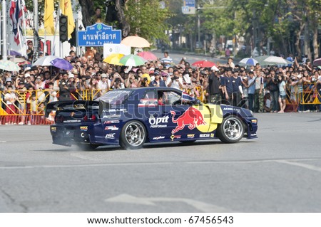 BANGKOK, THAILAND - DECEMBER 18: Participant in the Red Bull Racing Show Formula 1 Street of Kings, Ratchadamnoen Red Bull Bangkok 2010 on December 18, 2010 in Bangkok,Thailand.