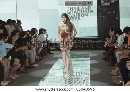 BANGKOK, THAILAND - SEPTEMBER 16 : Model walks on the catwalk during Thailand Graduate Fashion Week 2011 on September 16, 2011 in Bangkok Thailand.