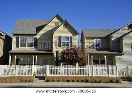Two-story low income single family residential development in a dense urban area