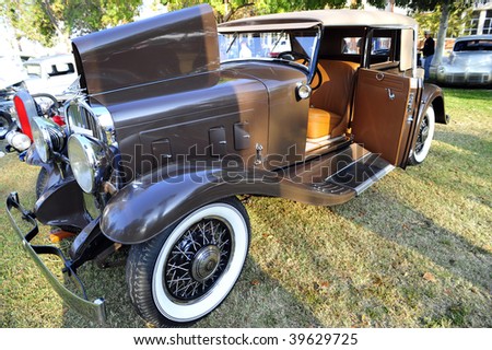BAKERSFIELD, CA - OCT 24: A 1931 air-cooled Franklin awaits judging at the \