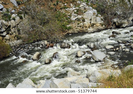 The Kern River rushes down from the Sierra Nevada Mountains to California's San Joaquin Valley