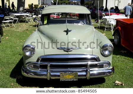 BAKERSFIELD, CA - SEP18: The Kern County Museum Auto Show features classic automobiles, such as this 1951 Chevrolet business coupe, on display September 18, 2011, in Bakersfield, California.