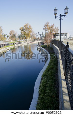 An urban renewal and city beautification project takes advantage of an existing irrigation canal