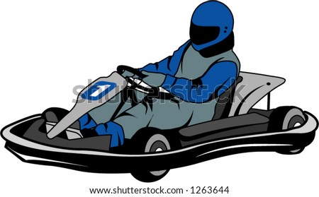 Man Racing Go Kart Stock Vector Illustration 1263644 : Shutterstock