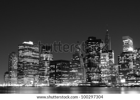 Manhattan Skyline At Night, New York City