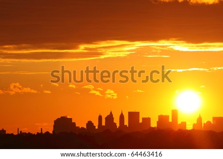 Sunset over Lower Manhattan, New York City