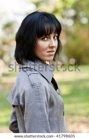 Portrait of pretty lady in the park