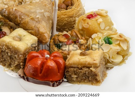 Typical Oriental Pastries with honey and nuts
