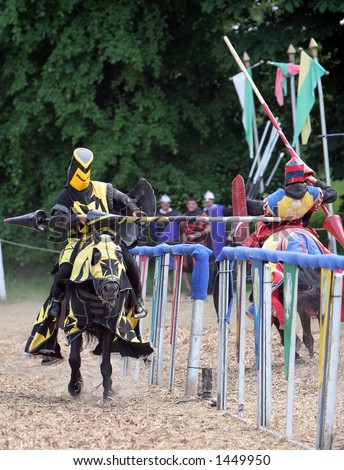 Two Knights Jousting Stock Photo 1449950 : Shutterstock