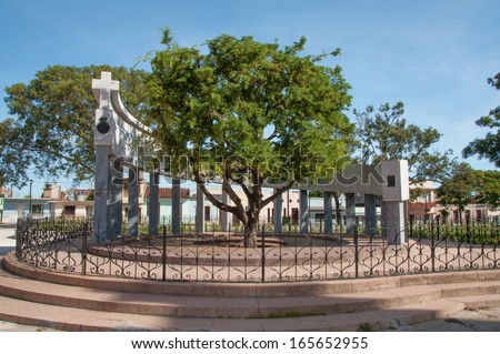 Public Monument that commemorates the foundation of Santa Clara city in Cuba. History says the city was founded by migrating families under a tamarind tree