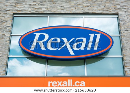 TORONTO,CANADA-AUGUST 23, 2014: Rexall Pharma Plus is a popular drugstore in Canada. It belongs to the Katz Group of Companies operates over 1,800 pharmacies in Canada and the United States.