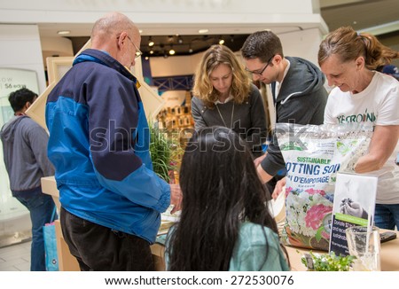 TORONTO,CANADA-APRIL 25,2015:Reground Organics is a new Canadian company using coffee ground in different horticultural products to minimize the environmental impact  of our coffee consumption