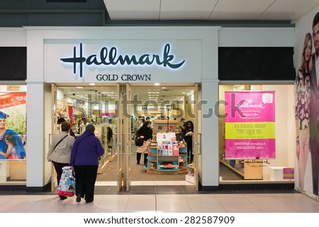 TORONTO,CANADA-MAY 15,2015: Hallmark Cards is a privately owned American company. Founded in 1910 by Joyce Hall, Hallmark is the largest manufacturer of greeting cards in the United States.