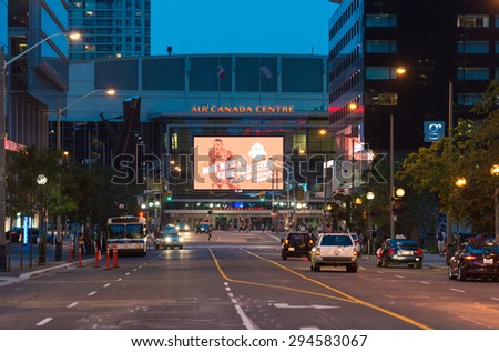 TORONTO,CANADA-JULY 5,2015: The Air Canada Centre (ACC) is a multi-purpose indoor sporting arena in Downtown Toronto. It is the home of the Toronto Maple Leafs of the National Hockey League