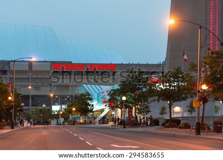TORONTO,CANADA-JULY 5,2015: Rogers Centre is  is a multi-purpose stadium in downtown Toronto, Ontario, Canada situated just southwest of the CN Tower near the northern shore of Lake Ontario.