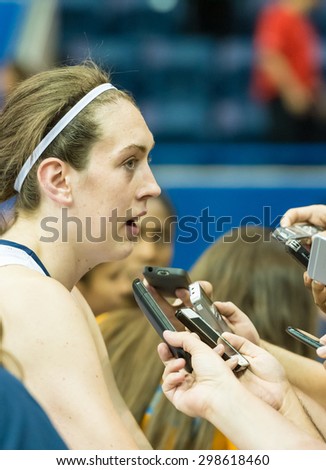 TORONTO,CANADA-JULY 16, 2015: Toronto 2015 Pan Am or Pan American games, Brazil vs USA: Breanna Stewart leads the United States offensive with 26 points.CN 01953074