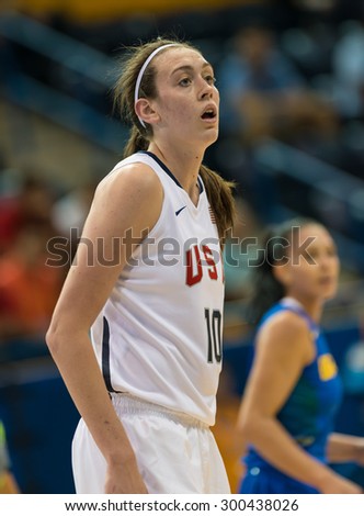 TORONTO,CANADA-JULY 20,2015: Toronto 2015 Pan Am or Pan American games, Brazil vs USA: Breanna Stewart leads the United States offensive with 26 points.