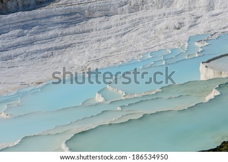 Travertine pools and terraces in Pamukkale.
