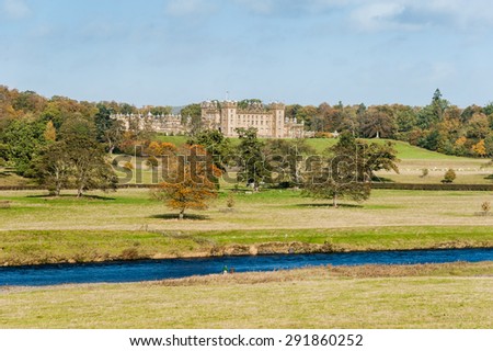 Floors Castle and river Tweed near Kelso in the Scottish borders.