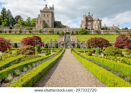 Drummond Castle and Gardens near Crieff in Perthshire, Scotland.