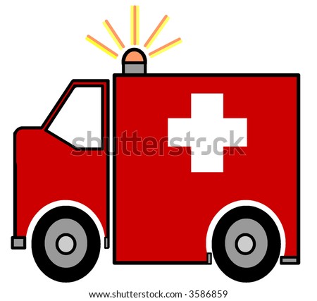 Simple Clip-Art Illustration Of An Ambulance - 3586859 : Shutterstock