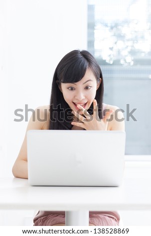 young woman having trouble with computer