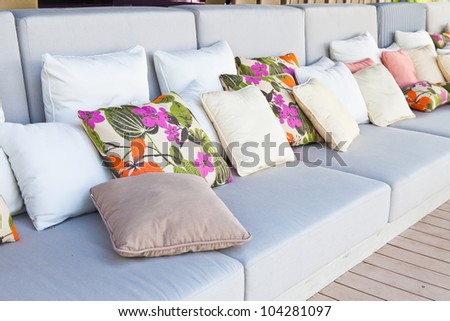 Luxury outdoor furniture in a typical patio