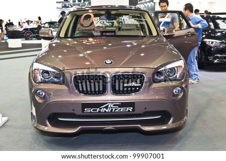 BANGKOK - APRIL 8: BMW car modify from AC Schnitzer on display in Challenger Hall, Impact Muangthong Thani,The 33 rd Bangkok International Motor Show in Bangkok,Thailand on April 8, 2012.