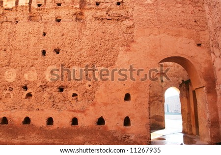 Arabic door in Marrakesh medina, Morocco