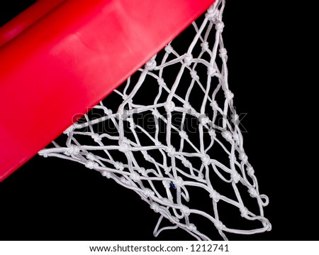 Basketball Rim & Net Close Up Isolated on Black