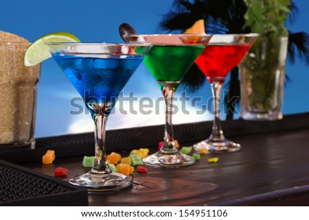 Cocktail on a bar with a decor