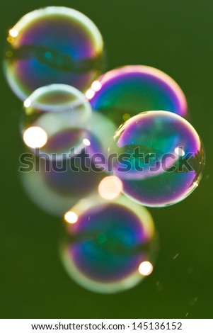 scene with floating bubbles on a dark background