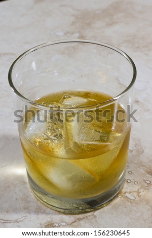 whiskey served on the rocks with a different perspective and look
