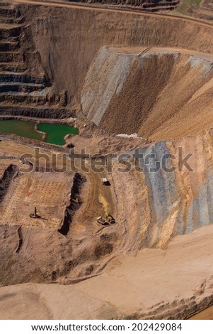 aerial view of an open pit mine in South Dakota